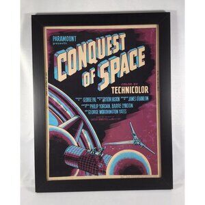 1955 Sci-fi Movie Poster “Conquest Of Space” Framed Reprint Man Cave Movie Room